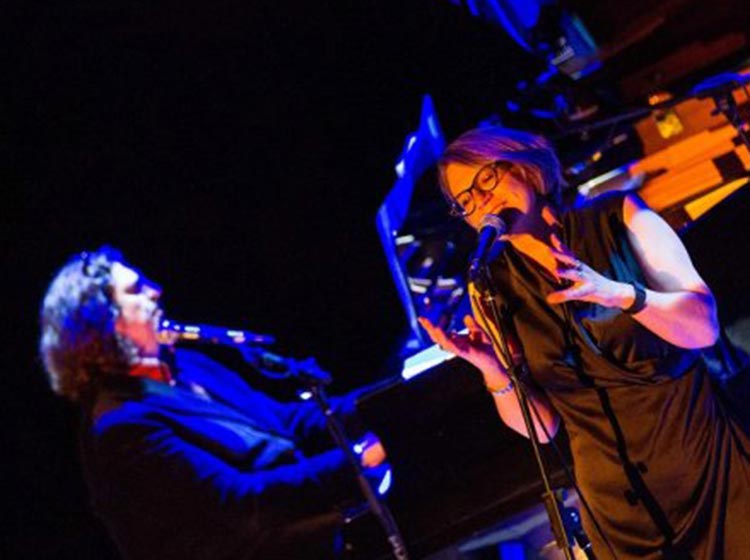 Jay Rayner with vocalist (and wife) Pat Gordon-Smith Jay Rayner with vocalist (and wife) Pat Gordon-Smith