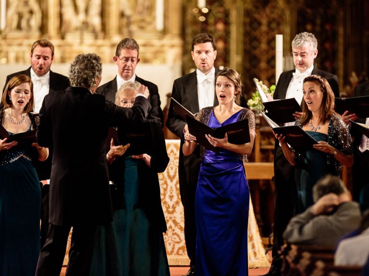 The Sixteen with conductor Harry Christophers. Photo by Jay Price The Sixteen with conductor Harry Christophers. Photo by Jay Price
