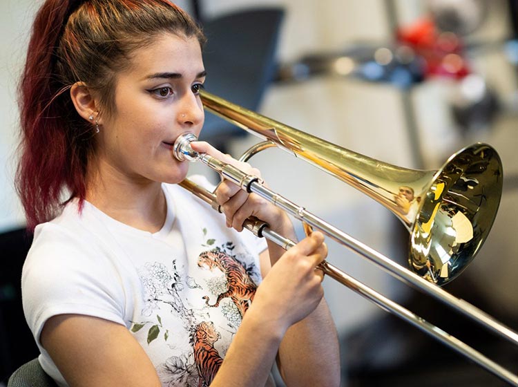 Trombone player from the Purcell School for Young Musicians Trombone player from the Purcell School for Young Musicians